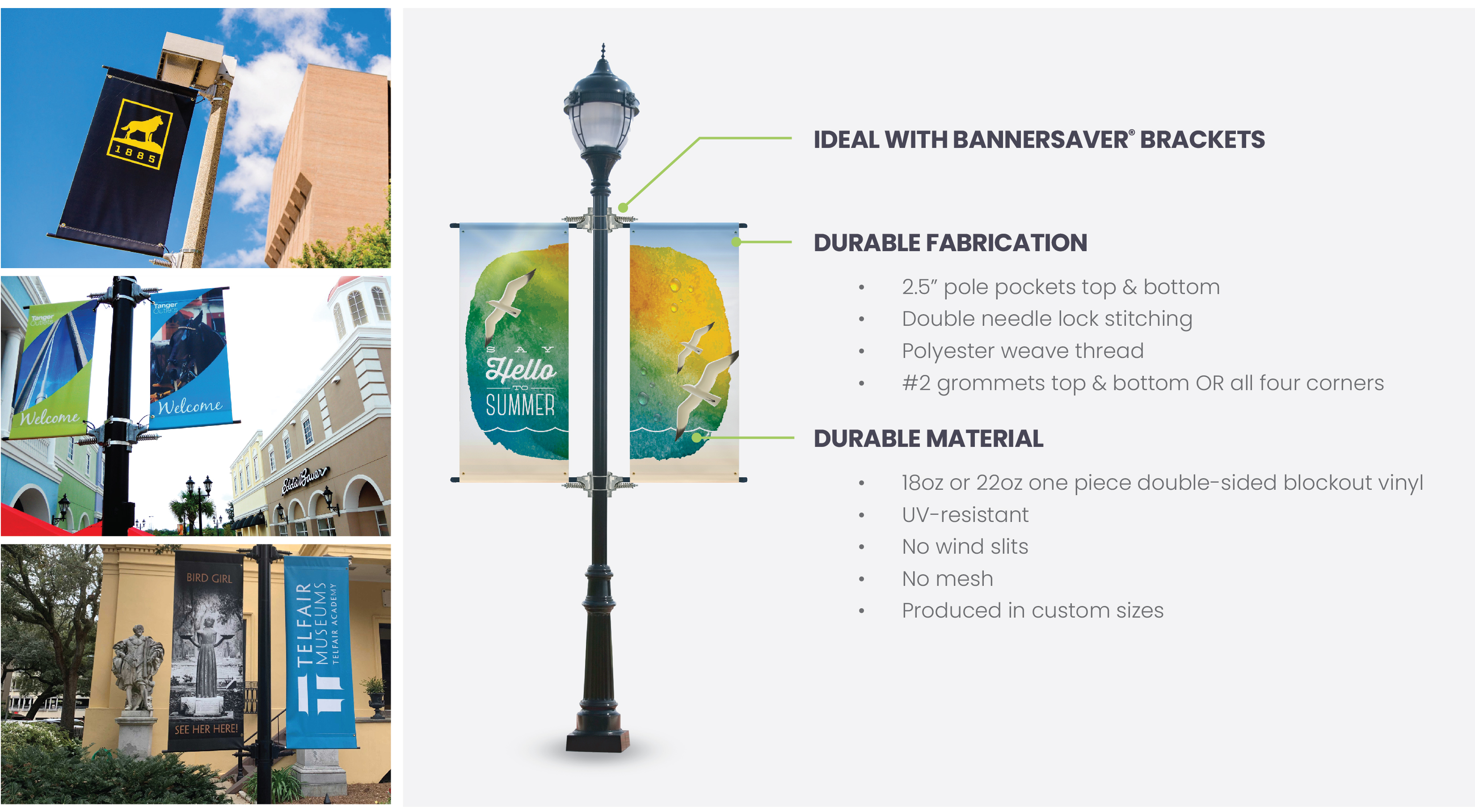Banner Saver Light Pole Banners Infographic | Benefits of Using BannerSaver