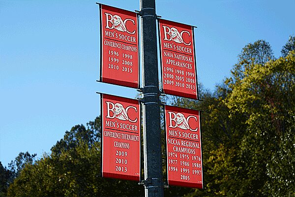 4 Light pole banners on one light pole