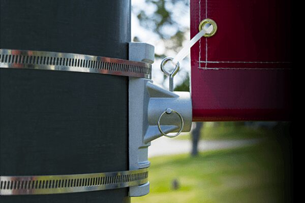 close up of static brackets on a light pole