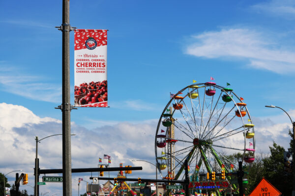 Cherry Festival Pole Banners | Single Pole Banners