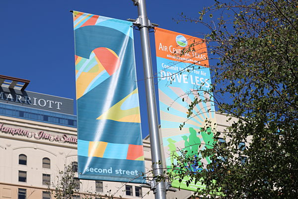 Light pole banners in Austin, Texas