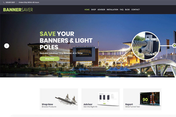 BannerSaver™ new home page design