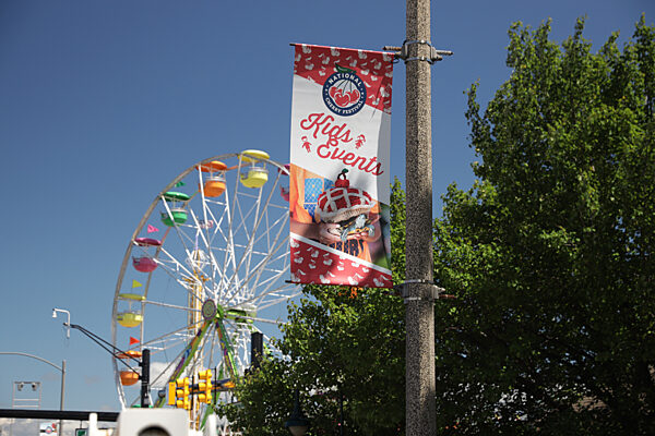 TC Cherry Festival Light Pole Banners and Brackets 16 reduced